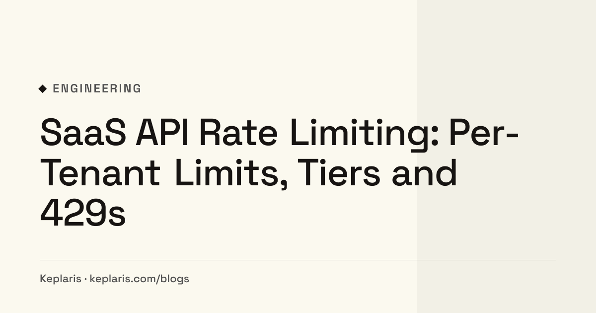 SaaS API Rate Limiting: Per-Tenant Limits, Tiers and 429s
